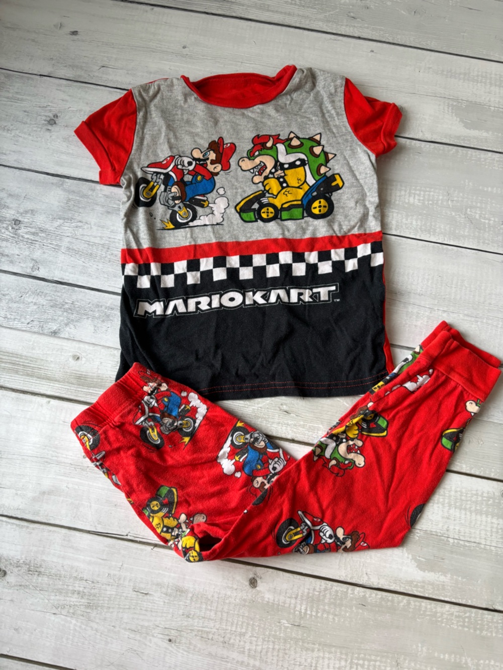 Mario Kart Red and Black Kids Pajama Set